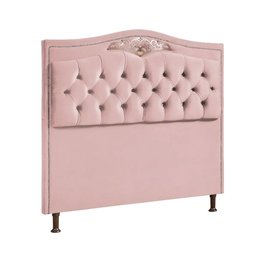 Conjunto Cabeceira e Calçadeira Holanda 140cm Veludo Rosê Speciale Home - 3