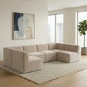 Ver imagem 3 de Sofá Modular Boucle Kit 6 Módulos Sofá em U 4 Meios e 2 Cantos Espuma Premium a Vácuo 4,62m - Bege