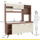Ver imagem 4 de Cozinha Pequena Retrô Sabrina 182 Cm Armário Forno/micro Balcão Pia Mdp Teka Champanhe - Clicklar