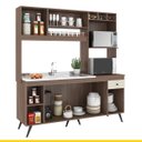 Ver imagem 3 de Cozinha Pequena Retrô Sabrina 182 Cm Armário Forno/micro Balcão Pia Mdp Teka Champanhe - Clicklar