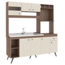 Ver imagem 2 de Cozinha Pequena Retrô Sabrina 182 Cm Armário Forno/micro Balcão Pia Mdp Teka Champanhe - Clicklar
