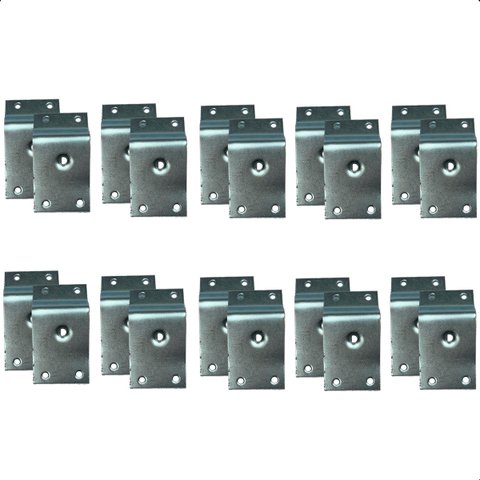 Kit 20 Chapinha Chapa Base Pés Palito Inclinada Metal Zincado Rosca 5/16 - Arkell