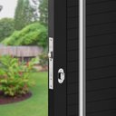 Ver imagem 4 de Porta de Alumínio 210 x 100 Com Vidro -  Lambri Duplo PRETA