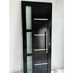 Porta de Alumínio Lambri Duplo 210x100 C/ Puxador e Vidro - 2