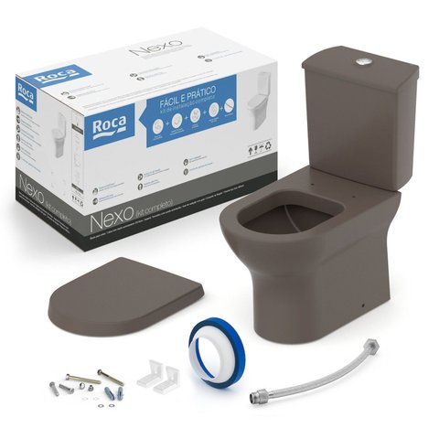 Kit Vaso Sanitário com Caixa Acoplada e Assento Soft Close Nexo Roca