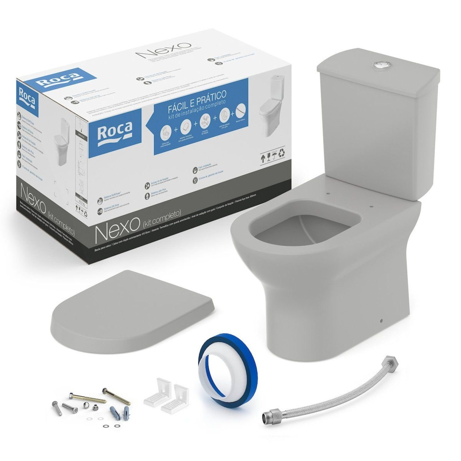 Kit Vaso Sanitário com Caixa Acoplada e Assento Soft Close Nexo
