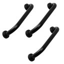 Ver imagem 1 de Barra de Apoio 30cm Alça Preto Inox Kit 3 uni Acessibilidade Idoso Deficiente Parede Banheiro Box