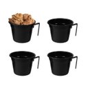 Ver imagem 1 de Tigela Cumbuca Pote 500ml Vasilha Alça Preto Bar Petisco 4un