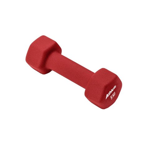 Halter Athletic Sextavado 5kg em Neoprene Conforto e Aderência para Treino de Musculação em Casa