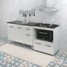 Armário Gabinete pia de 120 cm com Balcão Cooktop 4 Bocas e Forno Branco - 2