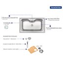 Ver imagem 4 de Cuba de Sobrepor Tramontina Morgana Maxi 75 Fx 86 x 50 cm Aço Inox com Dosador de Sabão Tábua e