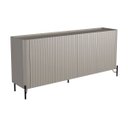 Ver imagem 2 de Balcão Buffet p/ Sala Porta Brise 180cm Pés Metal 100% MDF Cor:Grigio com Preto