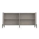 Ver imagem 4 de Balcão Buffet p/ Sala Porta Brise 180cm Pés Metal 100% MDF Cor:Grigio com Preto