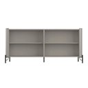 Ver imagem 4 de Balcão Buffet P/ Sala Porta Brise 180cm Pés Metal 100% Mdf Cor:grigio com Preto