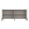 Balcão Buffet P/ Sala Porta Brise 180cm Pés Metal 100% Mdf Cor:grigio com Preto - 4