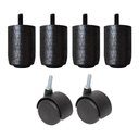 Ver imagem 1 de Kit Pés 6,5cm Madeira 4x2 Preto Cama Box ou Baú Solteiro P63