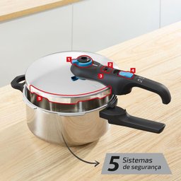 Panela de Pressão Inox Trendy 4l Fechamento Externo Rochedo - 6