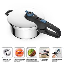 Panela de Pressão Inox Trendy 4l Fechamento Externo Rochedo - 3