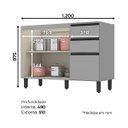 Ver imagem 3 de Balcão para Pia 120cm 2 Portas 3 Gavetas Ketlin 