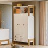 Guarda Roupa Infantil Fantasia 3 Portas 2 Gavetas Branco Qmovi - 2