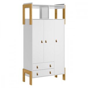 Guarda Roupa Infantil Fantasia 3 Portas 2 Gavetas Branco Qmovi