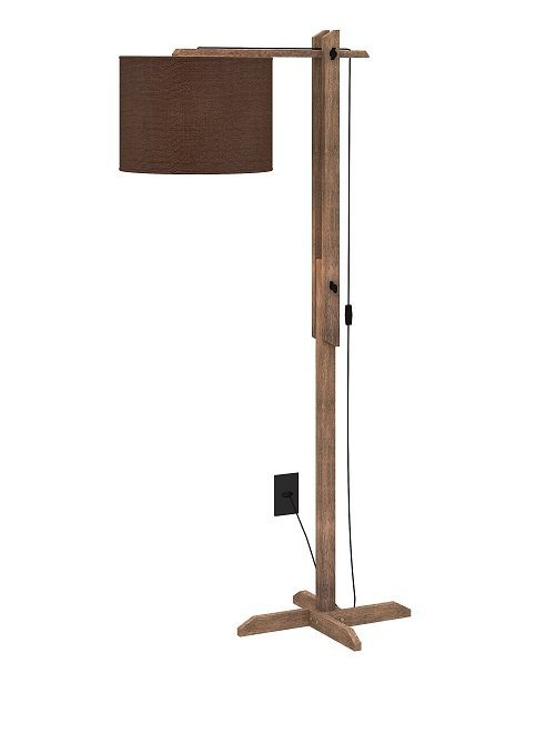 Luminária De Chão Articulável Abajur Flexível Quarto/sala:Marrom - 3