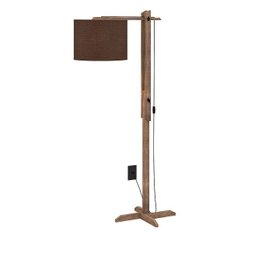 Luminária De Chão Articulável Abajur Flexível Quarto/sala:Marrom - 3