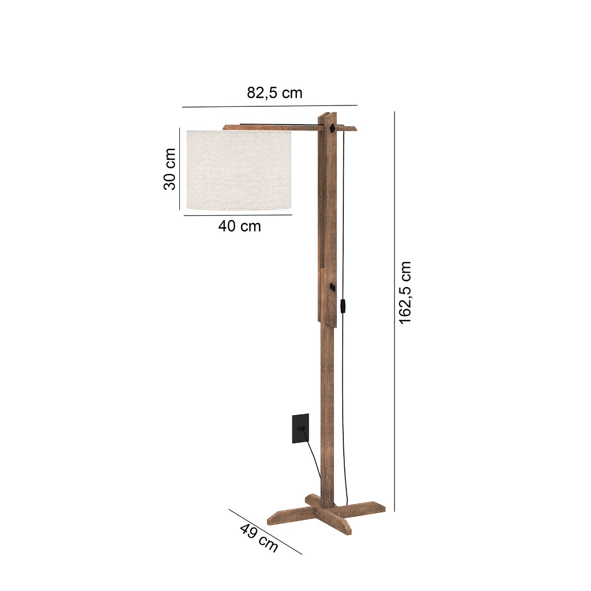 Luminária De Chão Articulável Abajur Flexível Quarto/sala:Marrom - 5