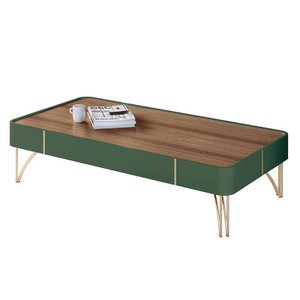 Mesa de Centro Cadenza Verde Pistache Castanho - Hb Móveis