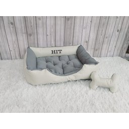 Cama P Cinza e Bege Pet Colchão para Cachorro Caminha P Caes e Gatos Personalizada com Nomes - 2