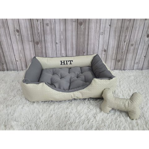 Cama P Cinza e Bege Pet Colchão para Cachorro Caminha P Caes e Gatos Personalizada com Nomes