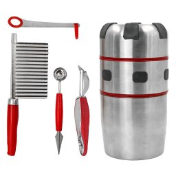 Espremedor Amassador Cortador de Frutas Verduras Aço Inox Manual - 3