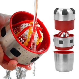 Espremedor Amassador Cortador de Frutas Verduras Aço Inox Manual - 4