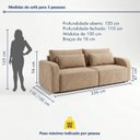 Ver imagem 3 de Sofá Cama 3 Lugares Retrátil e Reclinável 236cm Montreal