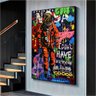 Quadro Marte Astronauta Street Art:90x60 cm/PRETA - 4