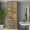 Ver imagem 1 de Cristaleira Bar Adega Prisma Reflecta Led Off White Bronze - Gelius