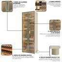 Ver imagem 5 de Cristaleira Bar Adega Prisma Reflecta Led Off White Bronze - Gelius