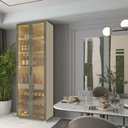 Ver mais imagens de Cristaleira Bar Adega Prisma Reflecta Led Off White Bronze - Gelius