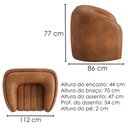 Ver imagem 3 de Poltrona Decorativa Organica Mehis Base Fixa Courino Tcs 727 Moll
