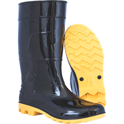 Bota PVC Cano Médio Preta e Amarela Número 44 - PA16307CF - KADESH - 1