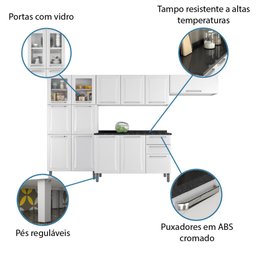 Armário Cozinha Completa Itatiaia Tarsila de Aço 13 Portas 2 Gavetas Branco - 10