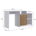 Ver imagem 4 de Escrivaninha Multiuso 01porta 03nichos 135cm Branco Mel Proddy Branco Mel