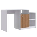 Ver imagem 5 de Escrivaninha Multiuso 01porta 03nichos 135cm Branco Mel Proddy Branco Mel