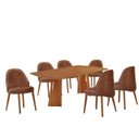 Ver imagem 2 de Conjunto de Mesa de Jantar Bia Tampo Laminado com 6 Cadeeiras Ester Marrom/Star Puce/Cinamomo