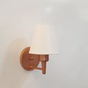 Ver imagem 4 de Arandela Cone Md-2004 Base Cobre Cúpula em Tecido 14/14x07cm Branco - Bivolt