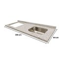 Ver imagem 2 de Pia Granito Marfim Arabesco 200cm Cuba Funda e Corte Cooktop: Marfim Arabesco