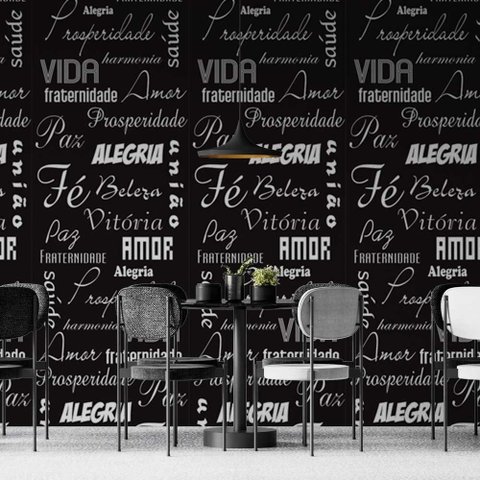 Papel de Parede Casual Frases Alegres Positivas Dark Gh Papel de Parede 3,3m