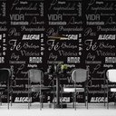 Ver imagem 1 de Papel de Parede Casual Frases Alegres Positivas Dark Gh Papel de Parede 3,3m