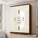 Ver imagem 1 de Guarda-roupa 6 Portas 3 Gavetas Taurus Imbuia/champanhe - Vila Rica