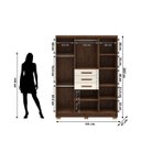 Ver imagem 4 de Guarda-roupa 6 Portas 3 Gavetas Taurus Imbuia/champanhe - Vila Rica